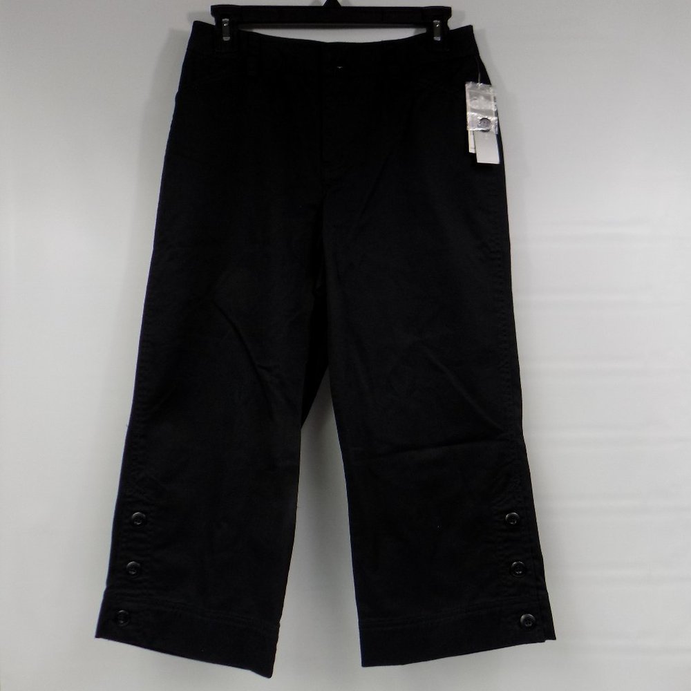 Charter Club Katherine Fit Cropped Petite Black Capri Size 6P NWT - Picture 1 of 8